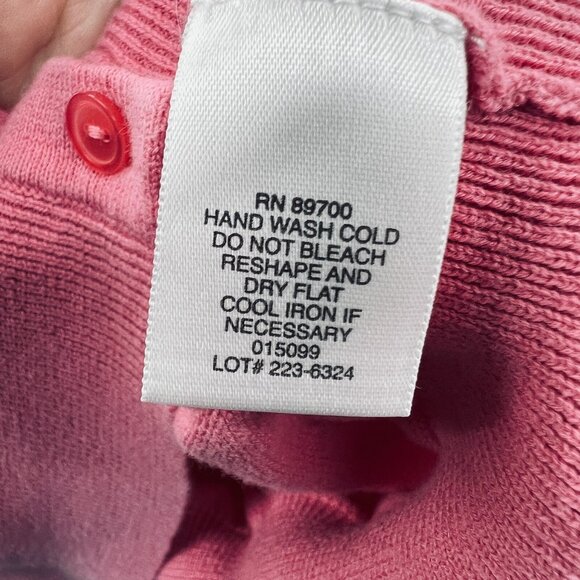 Liz Claiborne Womens Cropped Cardigan Sweater 14 Pink Preppy Retro Cottagecore - Picture 5 of 8